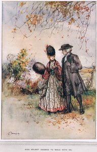 "Miss Wilmot szeretne velem sétálni", illusztráció Oliver Goldsmith "The Vicar of Wakefield" című művéből, 1910 körül.
